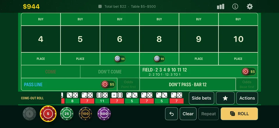 Craps by TopDog screenshot 1