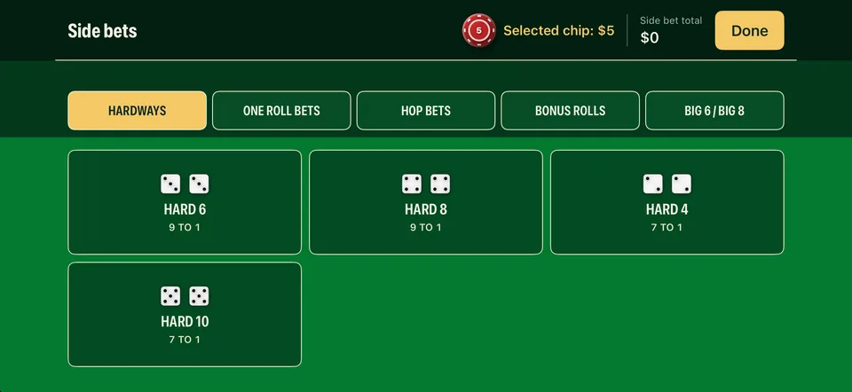 Craps by TopDog iPhone landscape screenshot 3