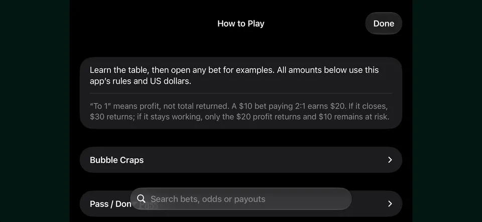 Craps by TopDog iPhone landscape screenshot 4