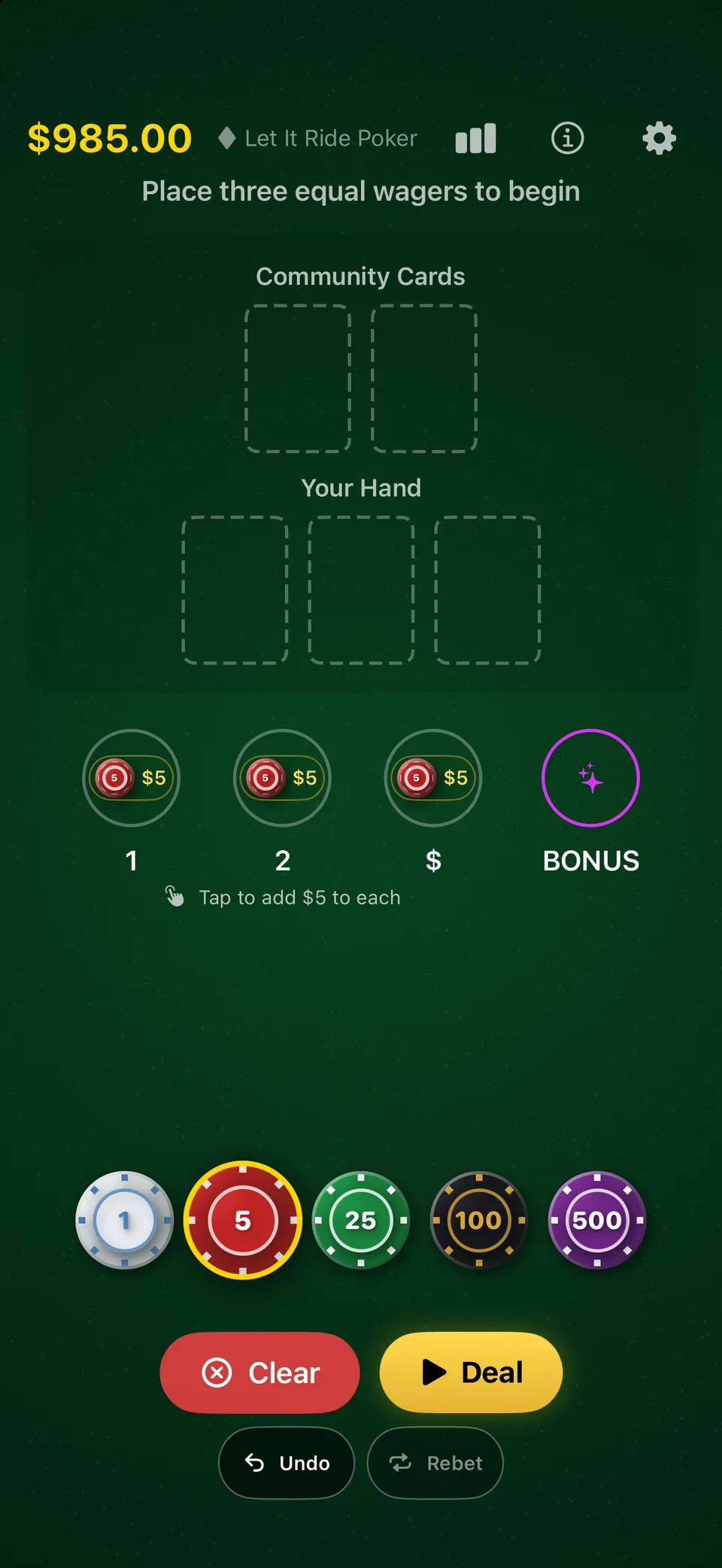 Let It Ride Poker by TopDog screenshot 1