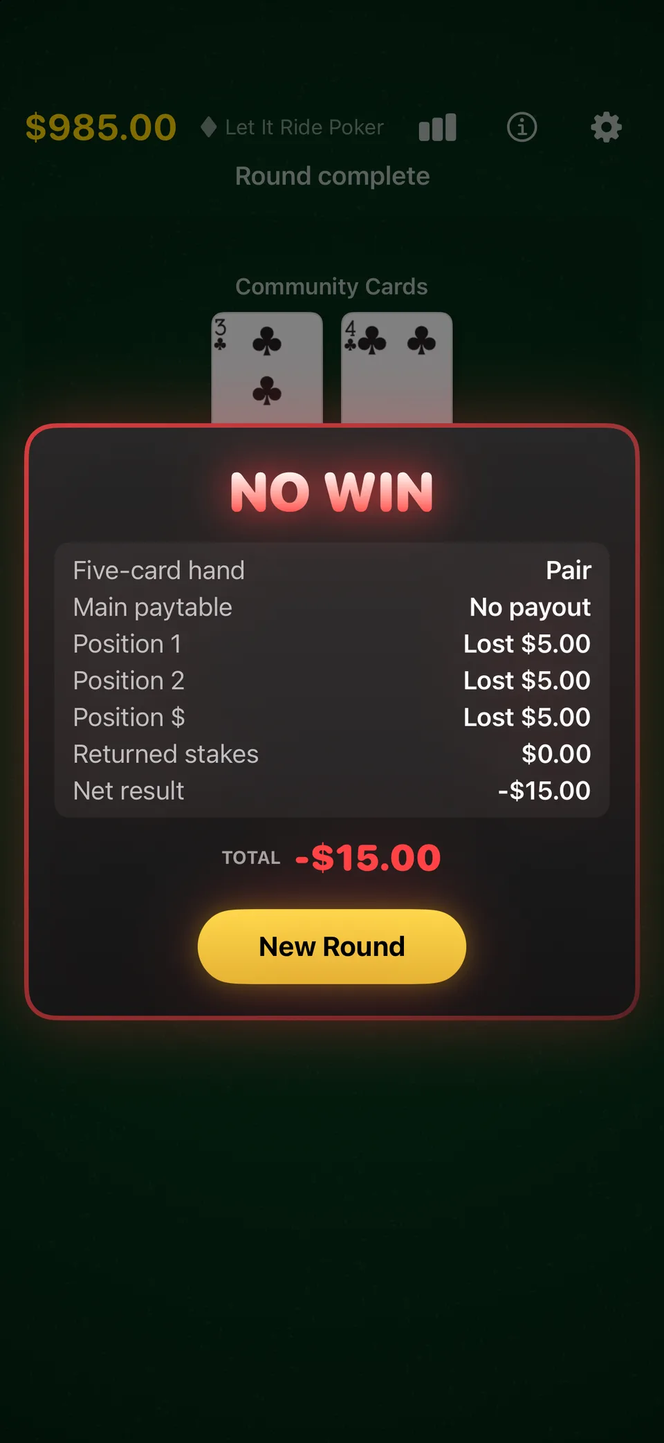 Let It Ride Poker by TopDog iPhone portrait screenshot 3