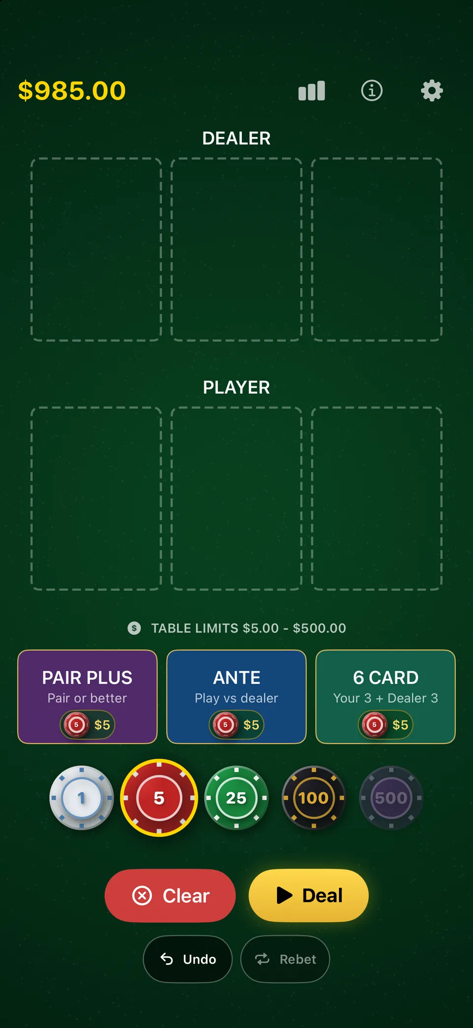 Three Card Poker by TopDog screenshot 1