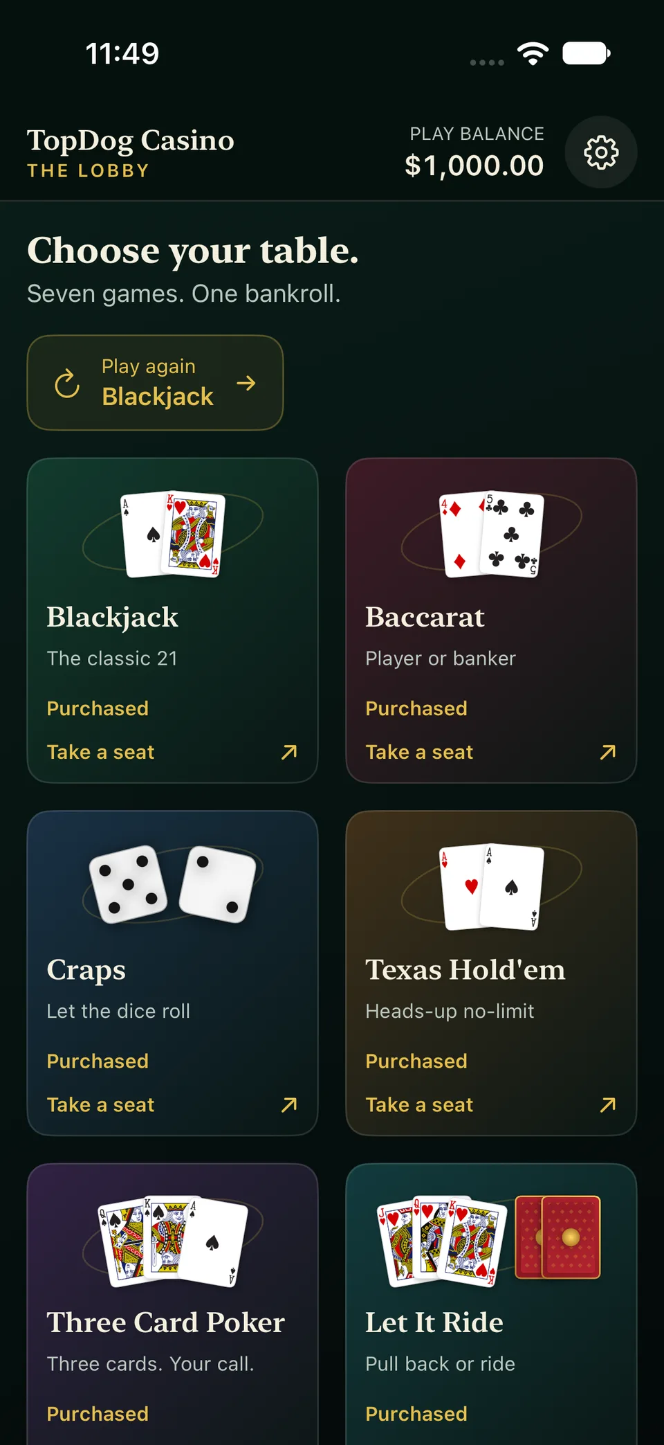 TopDog Casino screenshot 1